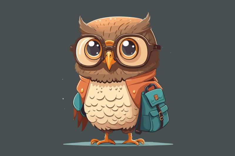 Vector owl character for t-shirt design