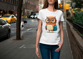 Vector owl character for t-shirt design