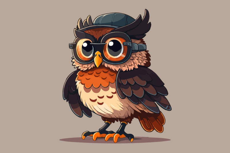 Vector owl character for t-shirt design