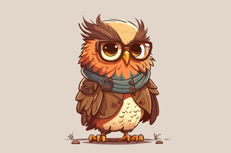 Vector owl character for t-shirt design