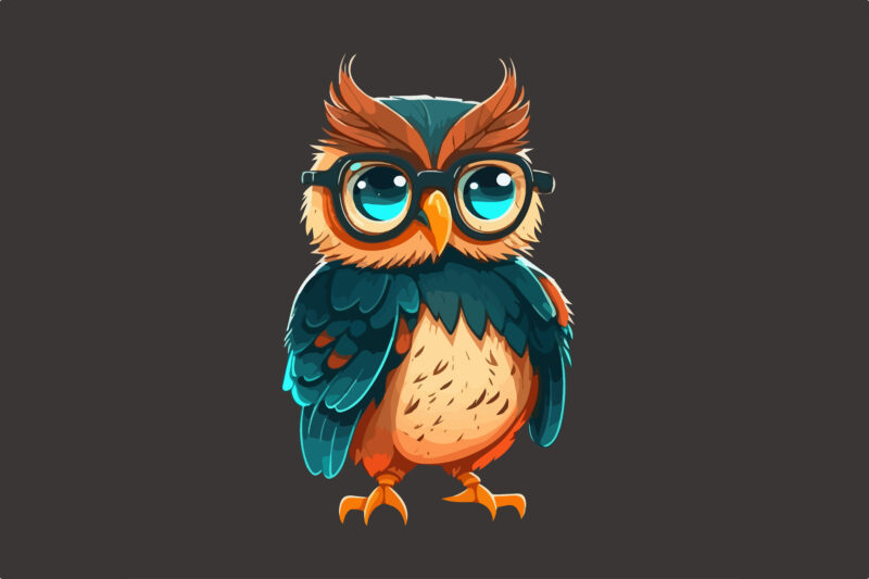 Vector owl character for t-shirt design