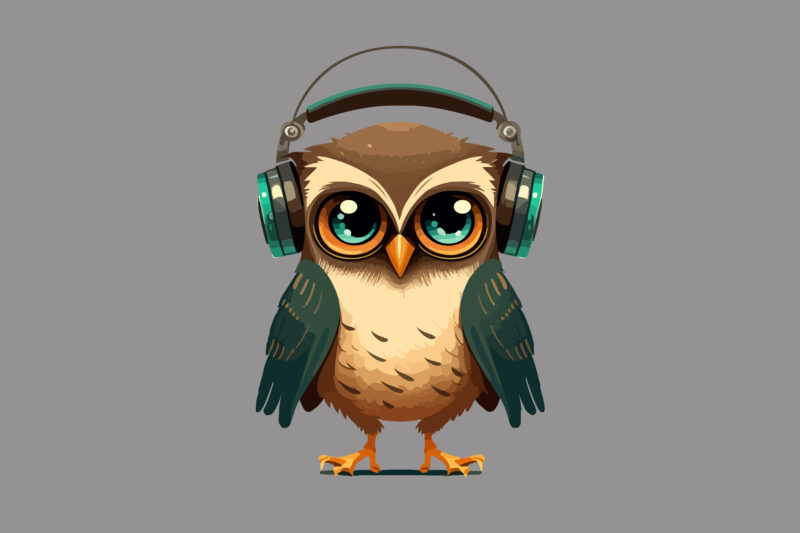 Vector owl character for t-shirt design