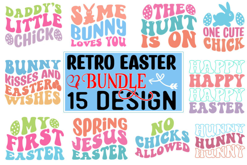 Retro Easter SVG Design Bundle