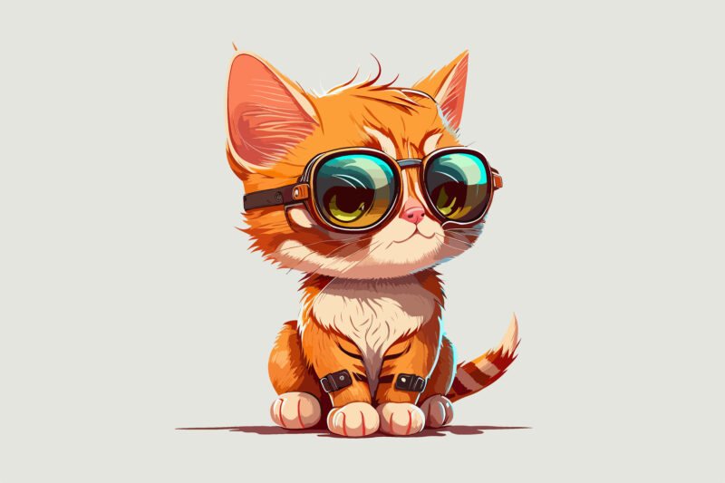 Vector cat character for t-shirt design