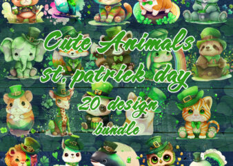 Cute Animals Patrick Bundle, Irish Day PNG, St.patrick’s Day PNG, Animals PNG
