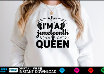 i’m a juneteenth queen black history month, black history svg, juneteenth svg, black lives matter, black girl svg, black life svg, black history period, retro svg, afro queen svg, girl t shirt design for sale