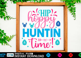 Hip hoppy huntin time! easter, rabbit, easter svg, baby girl, unicorn, easter rabbit, unicorn birthday, easter bunny, bunny, svg, happy easter svg, easter svg bundle, svg design, cut file, design,