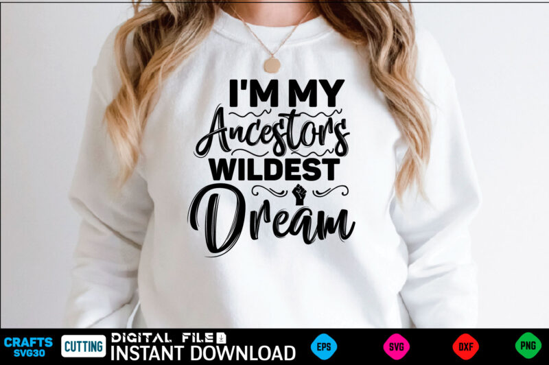 I'm My Ancestors Wildest Dream black history month, black history svg, juneteenth svg, black lives matter, black girl svg, black life svg, black history period, retro svg, afro queen svg,