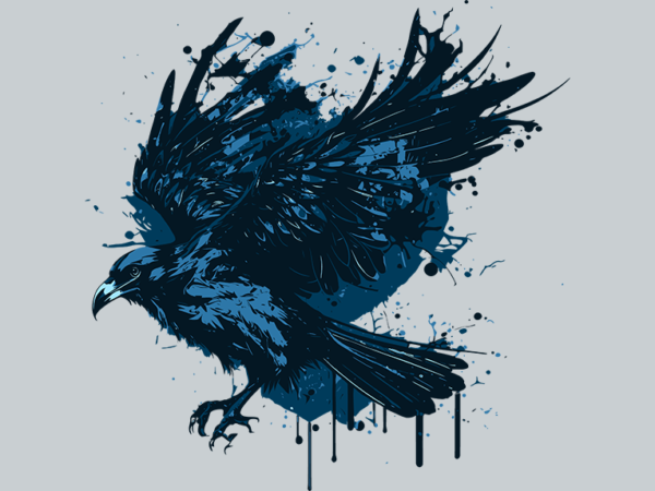 Flying crow t shirt graphic design