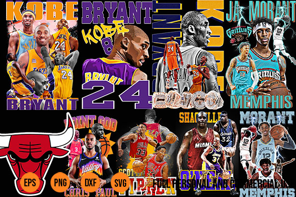 50 NBA Art Bootleg Designs png Vector File For Print DTF DTG - Buy t-shirt  designs