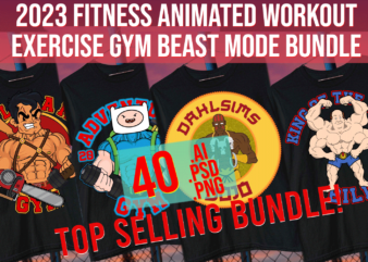 2023 fitness animated workout exsercice gym beast mode bundle