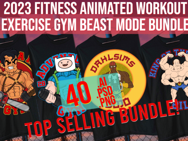 2023 fitness animated workout exsercice gym beast mode bundle