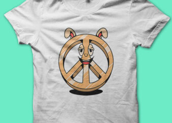 happy peace cartoon graphic t shirt