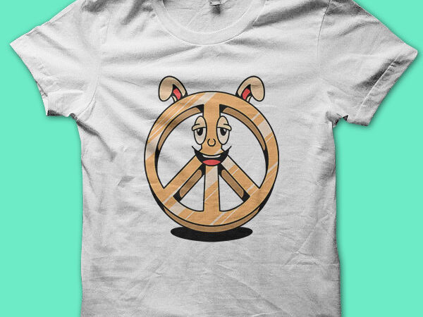 Happy peace cartoon graphic t shirt