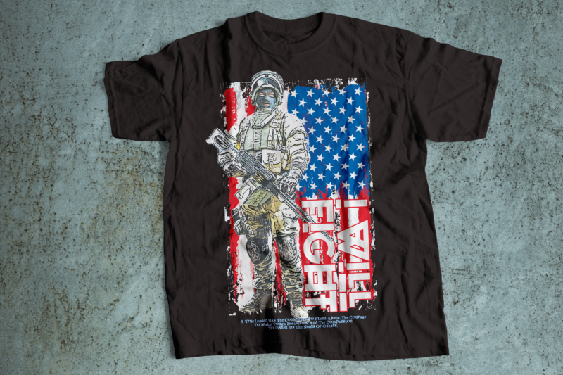 I WILL FIGHT U.S Military-Army Veteran T-shirt Design