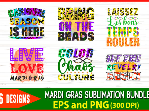 6 mardi gras sublimation bundle t-shirt design