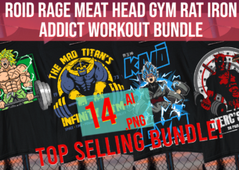 Roid Rage Meat Head Gym Rat Iron Addict Workout Bundle