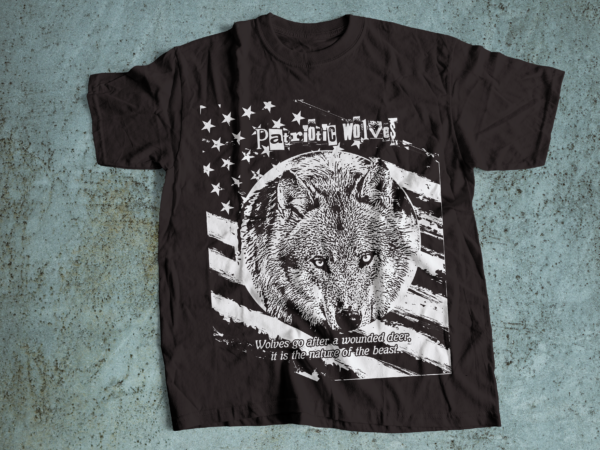 Patriotic wolves usa flag t-shirt design i will fight u.s military-army veteran t-shirt design