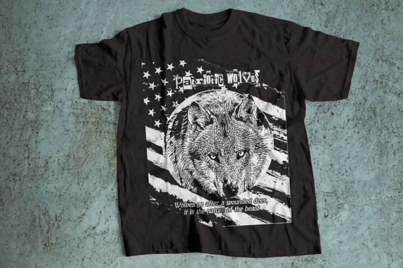 patriotic wolves USA flag t-shirt design i will fight u.s military-army veteran t-shirt design