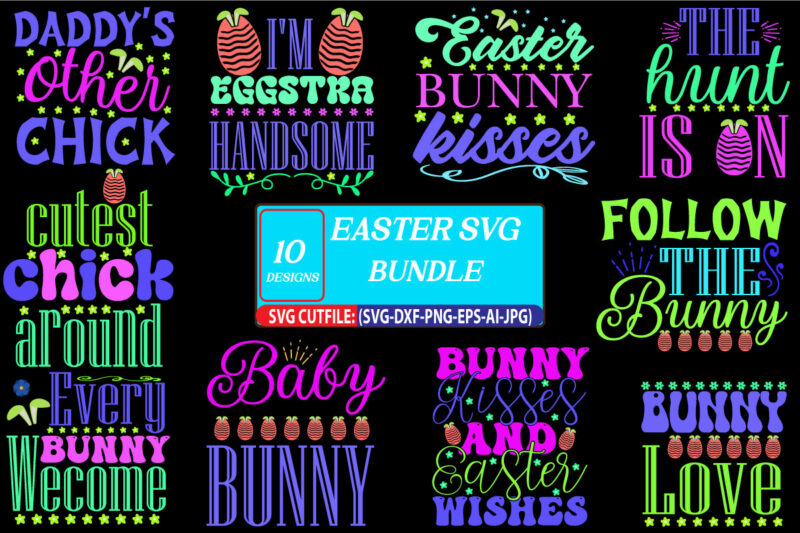Easter SVG Bundle, Easter SVG, Happy Easter SVG, Easter Bunny svg, Retro Easter Designs svg, Easter for Kids, Cut File Cricut, Silhouette, Easter SVG Bundle, Happy Easter svg, Easter Bunny