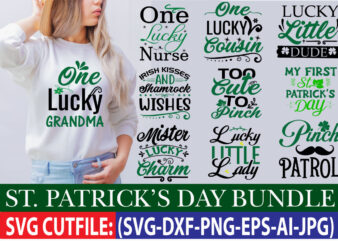 St. Patrick’s Day SVG Bundle, St Patrick’s Day Quotes, Gnome SVG, Rainbow svg, Lucky SVG, St Patricks Day Rainbow, Shamrock,Cut File Cricut, St. Patrick’s Day Retro SVG Bundle, St Patrick’s t shirt template vector