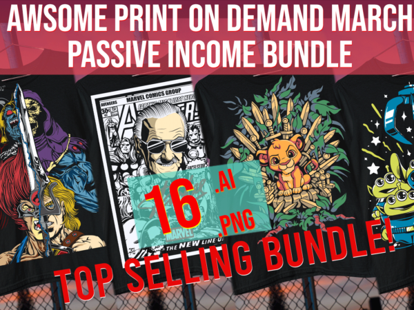 Awsome Print on Demand March Passive Income Bundle t shirt vector Awsome Print on Demand March Passive Income Bundle t shirt vector
