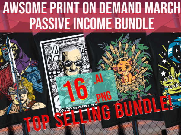 Awsome print on demand march passive income bundle t shirt vector