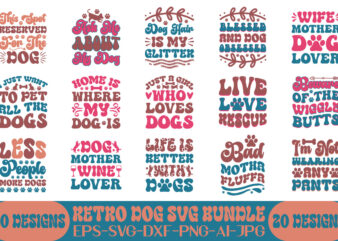 RETRO DOG SVG BUNDLE t shirt design online