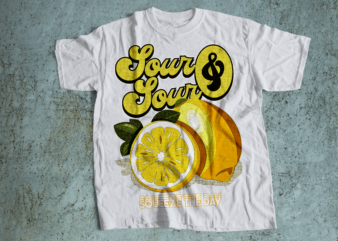 sour and sour lemonade of the day retro t-shirts design