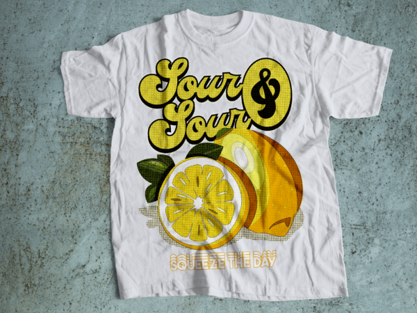 Sour and sour lemonade of the day retro t-shirts design