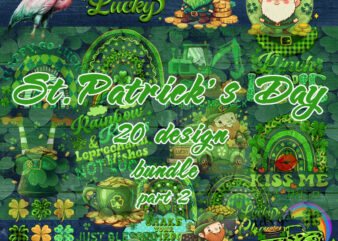 Happy St.Patrick’s Day Bundle part 2, Irish Day, Gnome, Flamingo, Lucky, Clover