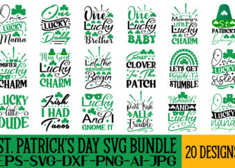 ST. PATRICK’S DAY SVG BUNDLE t shirt template vector