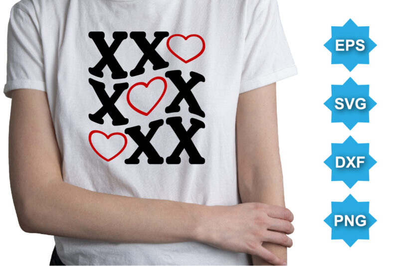 Xoxo, Happy valentine shirt print template, 14 February typography design
