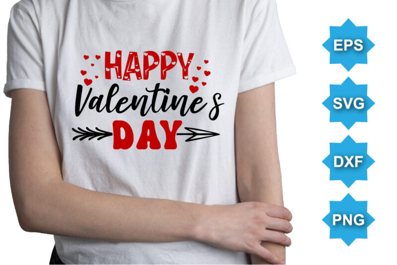 Happy Valentine Day, Happy valentine shirt print template, 14 February typography design