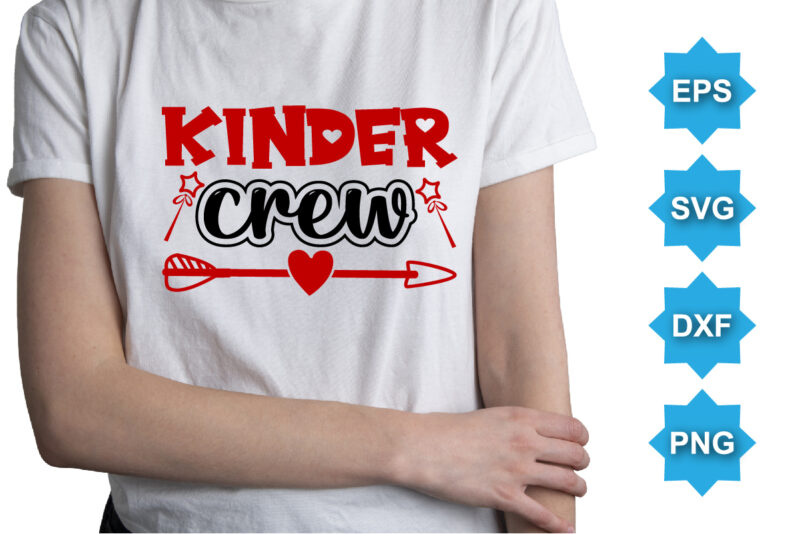 Kinder Crew, Happy valentine shirt print template, 14 February typography design