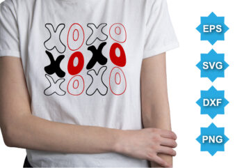 Xoxo Valentine, Happy valentine shirt print template, 14 February typography design