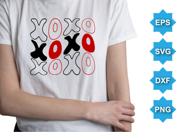 Xoxo valentine, happy valentine shirt print template, 14 february typography design