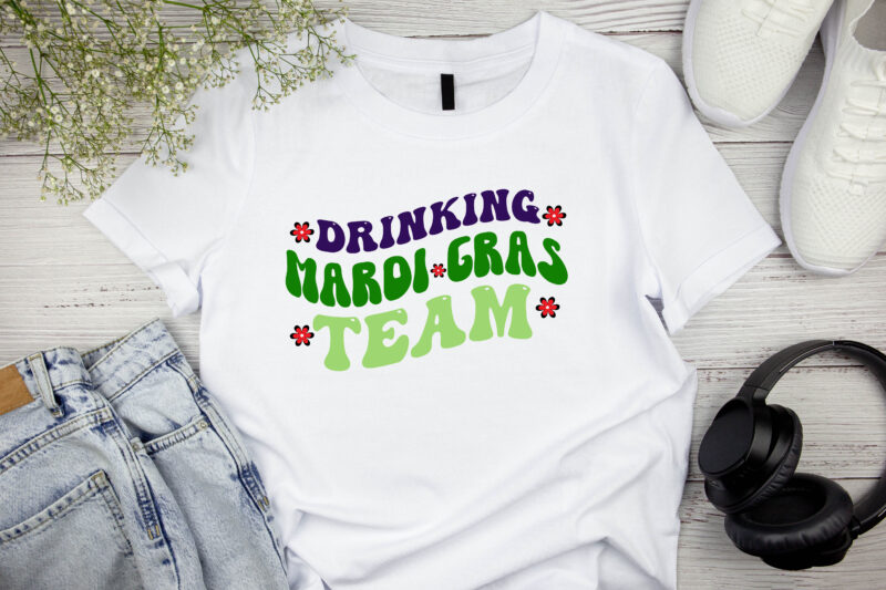 Mardi Gras Drinking Team RETRO DESIGN