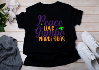 Peace Love Gumbo Mardi Gras T-SHIRT DESIGN