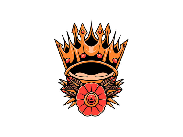 Vintage crown t shirt vector art