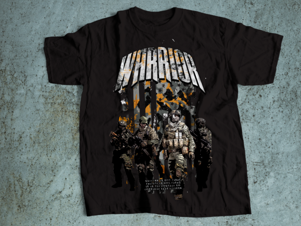 Warrior usa military t-shirt design | usa military flag