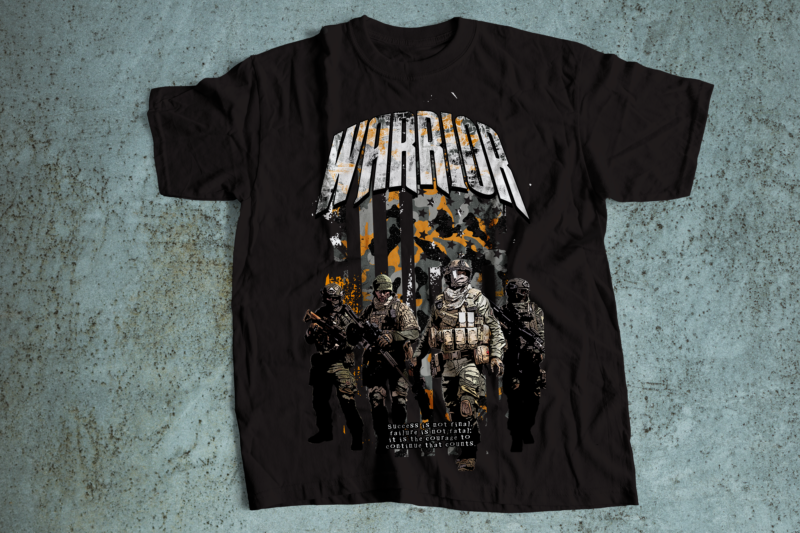 WARRIOR USA military t-shirt design | USA military flag