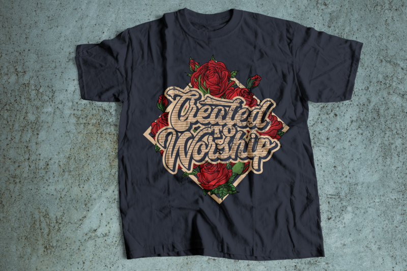 created to worship t-shirt design | religious t-shirt design
