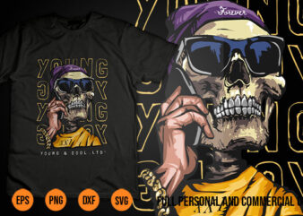 Skull streetwear design Graphic Image Gang T Shirt vector illustration