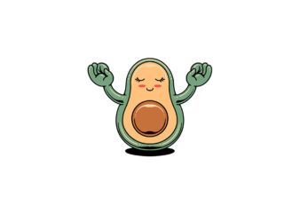 yoga avocado cartoon