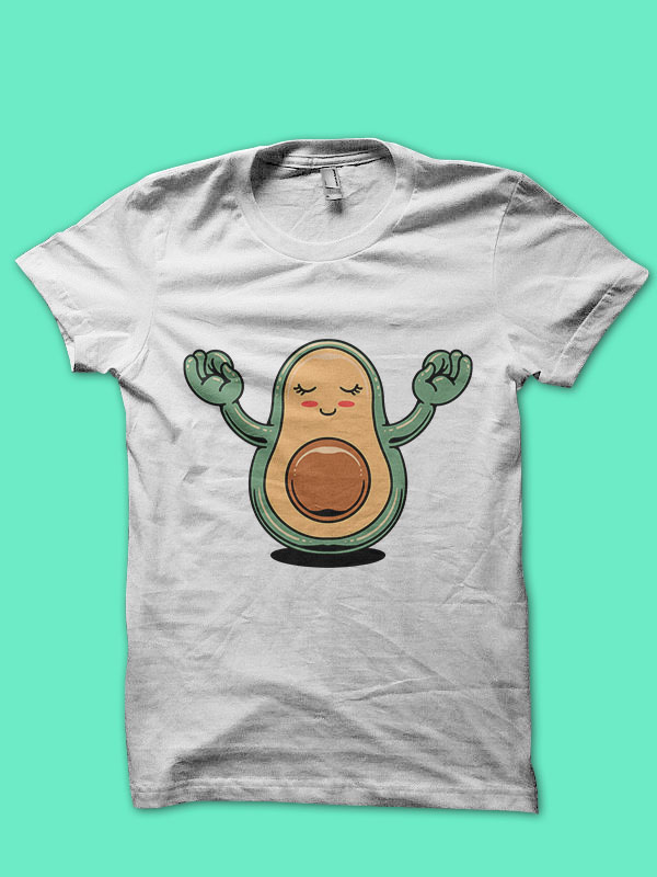 yoga avocado cartoon - Buy t-shirt designs