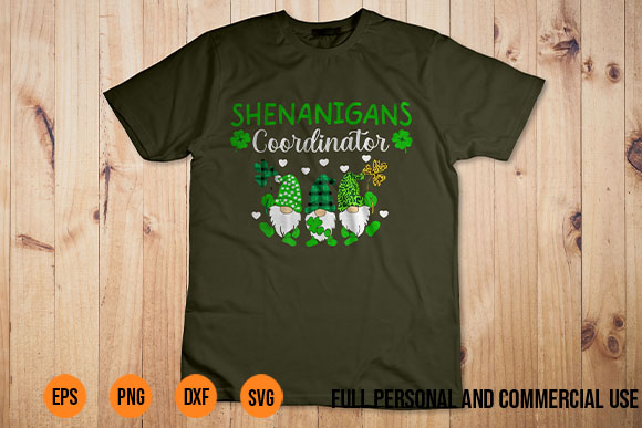 St Patricks Day Shenanigans Coordinator Gnomes Men Women Kid svg png ai eps vector