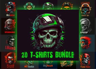 20 skull t-shirts design bundle