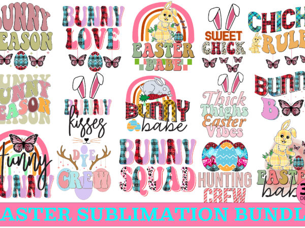 Easter sublimation bundle-4 vector clipart