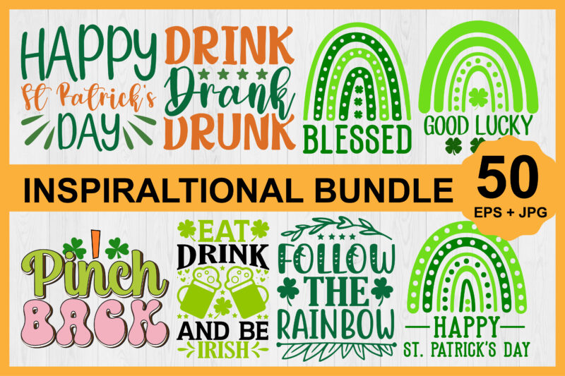 St Patrick’s Day Shirt bundle Print Template, Lucky Charms, Irish, everyone has a little luck Typography Design